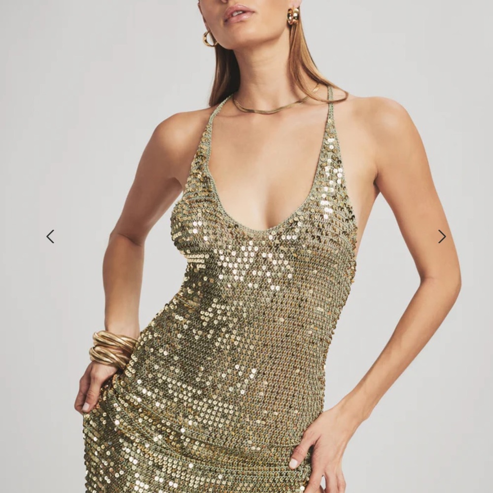 Retrofete Gold Sequin Dress in GOLD Women’s - Picture 2 of 6
